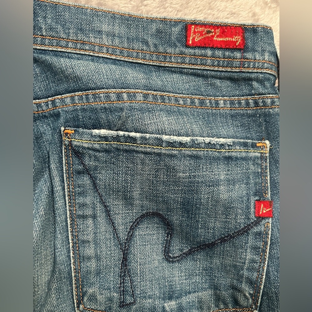 Citizens Of Humanity Ingrid Stretch Jeans Flared Blue Low Waist Womens Sz 31x30 - Picture 5 of 8